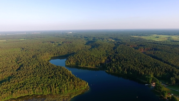 Beautiful Lake Aerial View