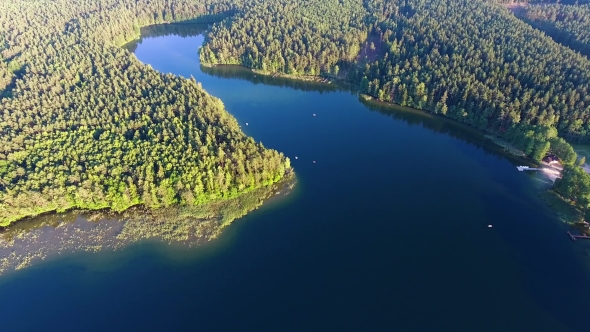 Beautiful Lake Aerial View