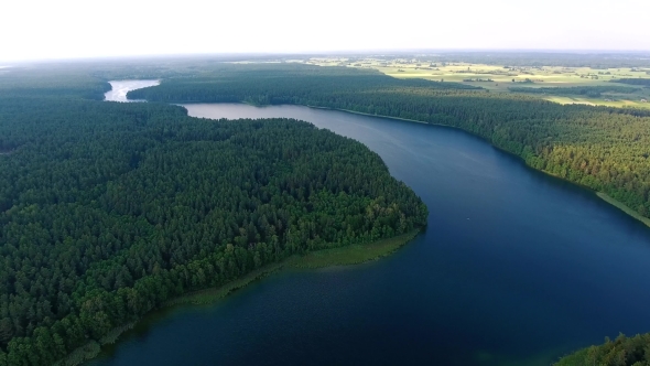 Beautiful Lake Aerial View