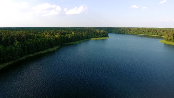 Beautiful Lake Aerial View