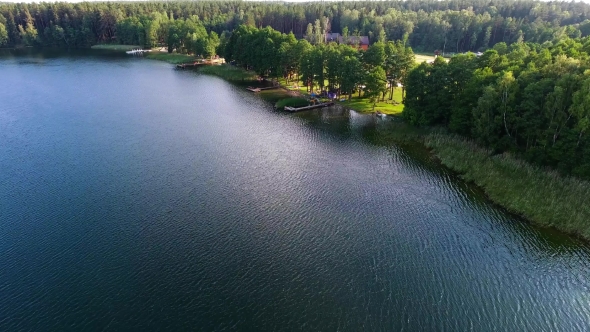 Beautiful Lake Aerial View