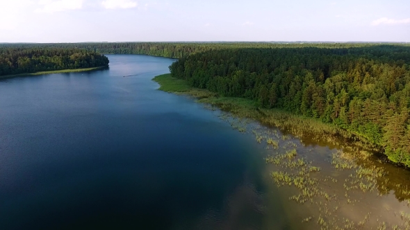 Beautiful Lake Aerial View