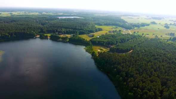 Beautiful Lake Aerial View