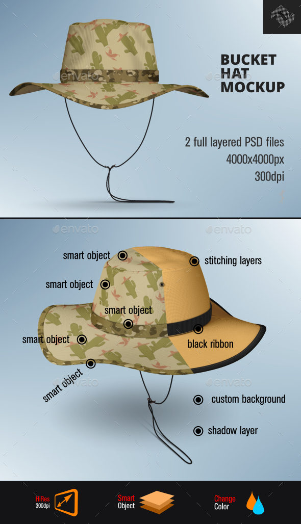 Download Bucket Hat Mockup By Fusionhorn Graphicriver