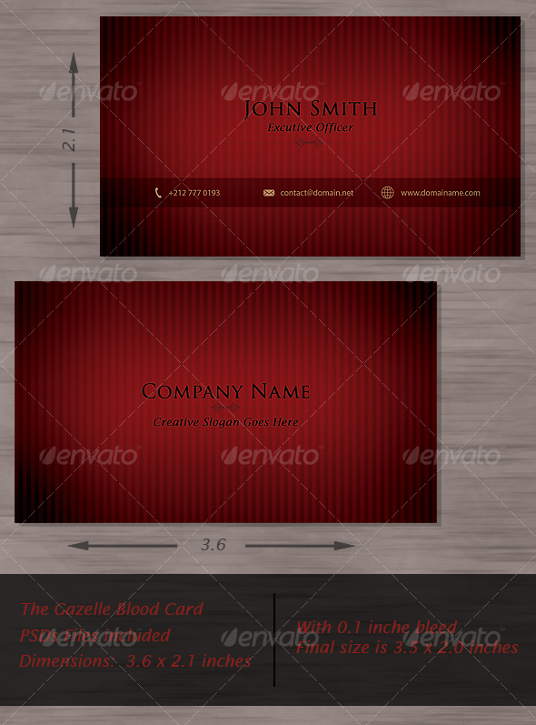 The Gazelle Blood Card - Corporate Business Cards