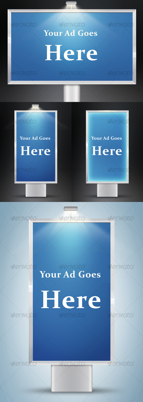 Layered Advertising Boards - Objects Illustrations