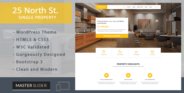 25 North - Single Property Real Estate WordPress Theme - Real Estate WordPress