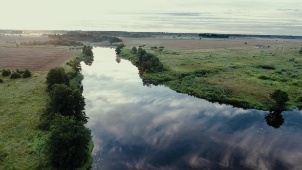 River At Morning aerial view