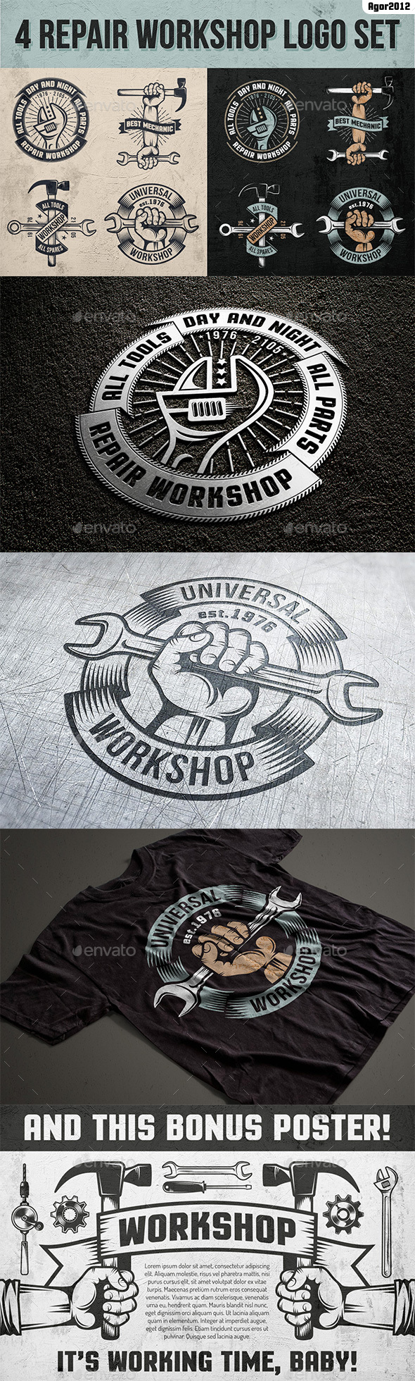 Repair Workshop Logo Set by Agor2012 | GraphicRiver