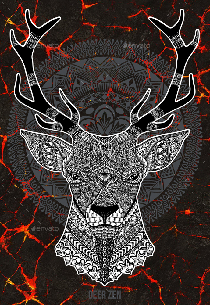 Zentangle Deer Illustration by svperkidz GraphicRiver