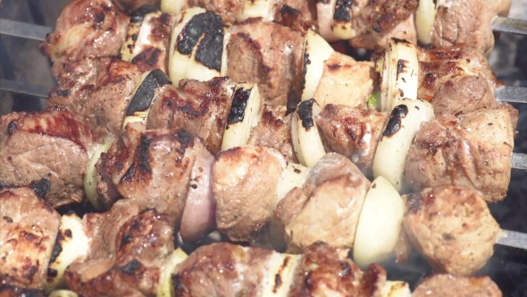 Barbecue With Delicious Grilled Meat