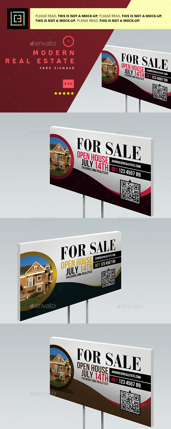 Modern Real Estate Yard Signage 1 - Signage Print Templates