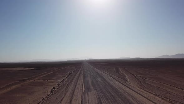 Gravel Road in Aerial Desert