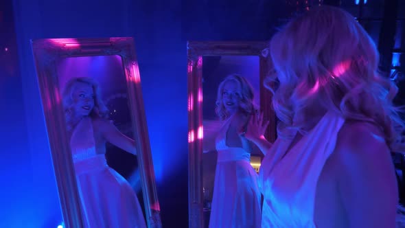 Woman Posing Mirrors