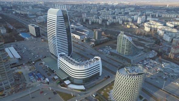 Sofia Modern Architecture and Residental Arena, Aerial View, Bulgaria alt