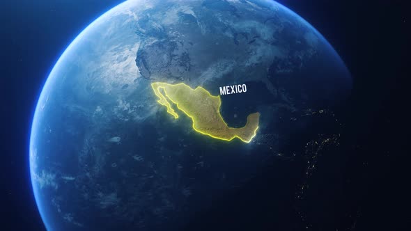 Earh Zoom In Space To Mexico Country Alpha Output