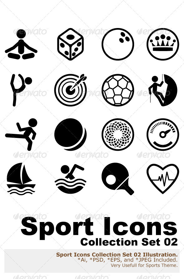 Set of sport icons  Sport icon, Sports drawings, Sports art
