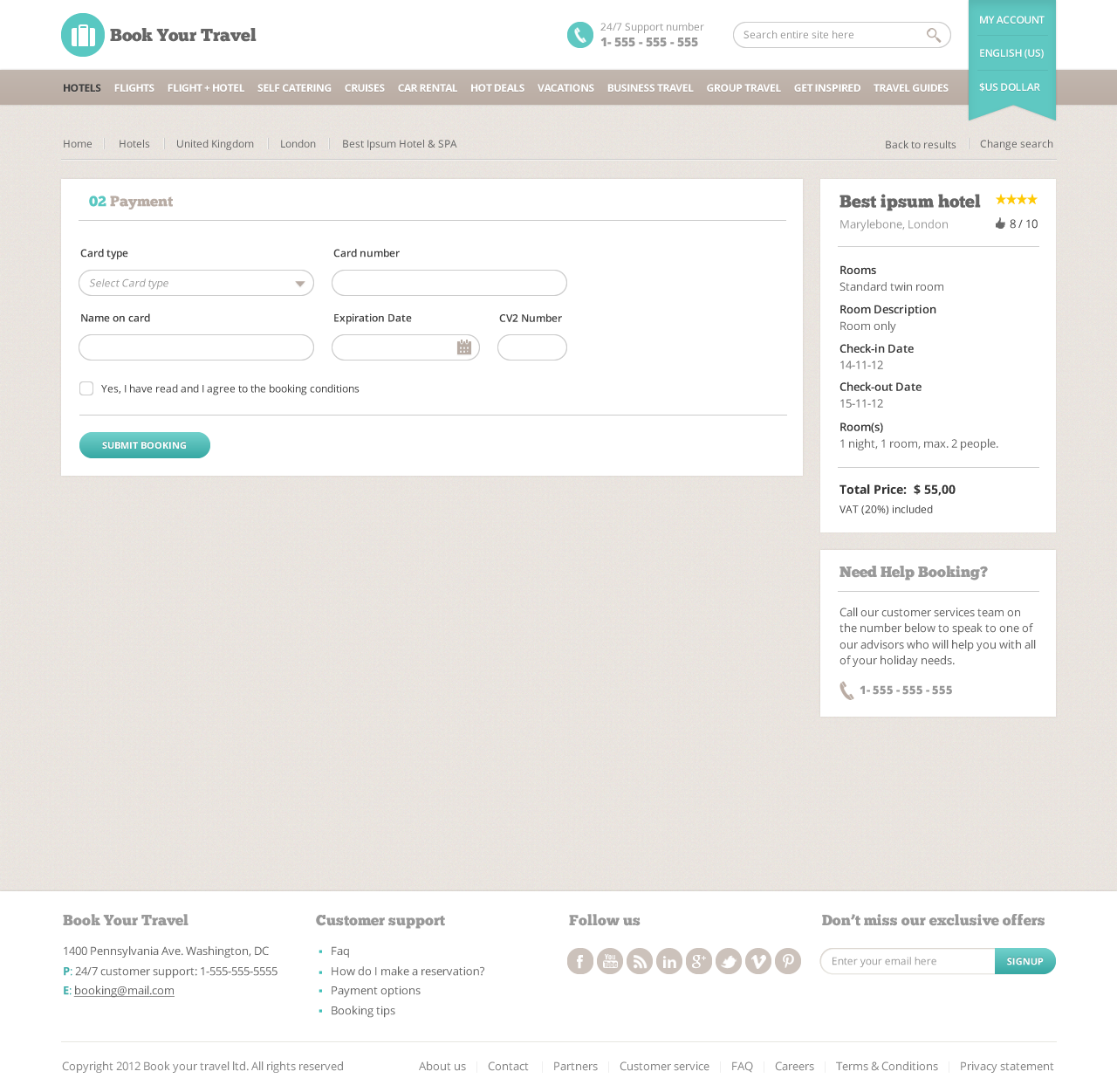 Book Your Travel - Online Booking Template
