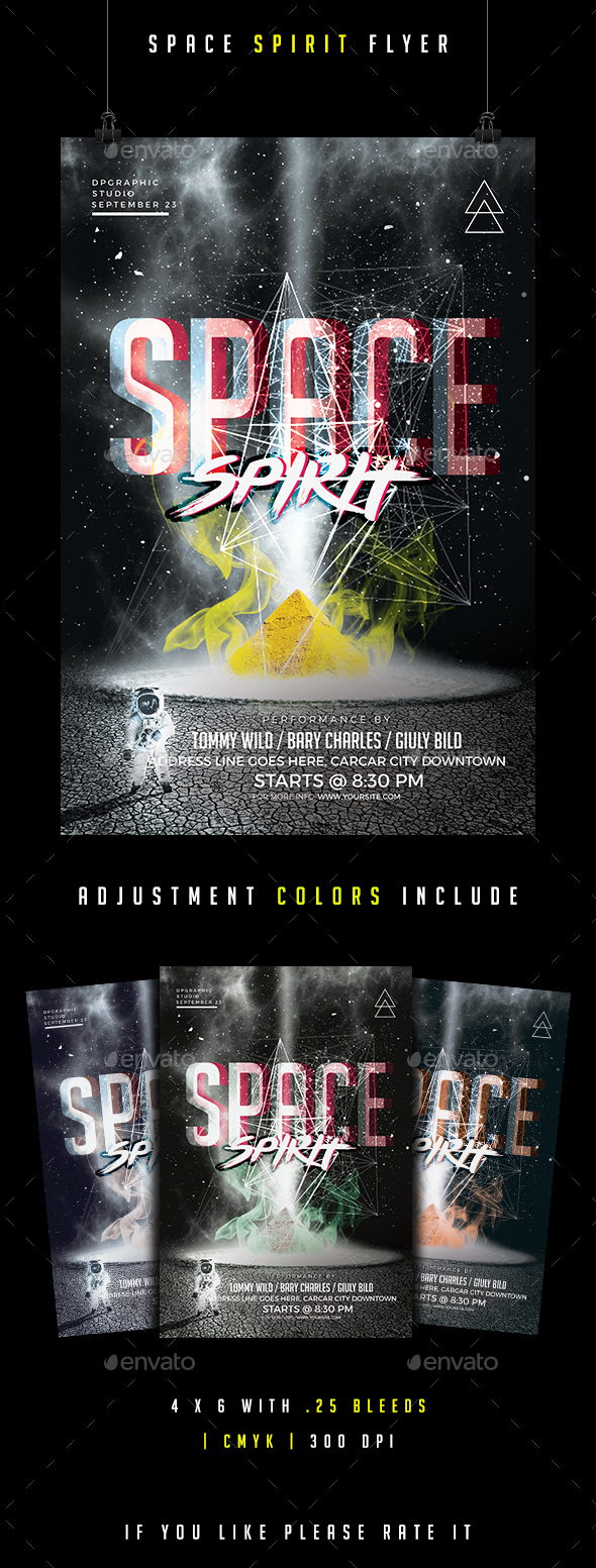 Space Spirit Flyer - Clubs & Parties Events