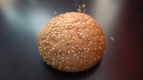 Fresh Organic Bread Baked With Healthy Sesame Seeds