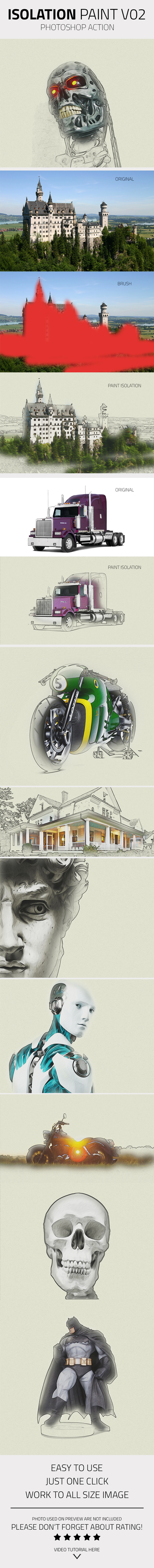 Isolation Paint Photoshop Action V02 - Photo Effects Actions