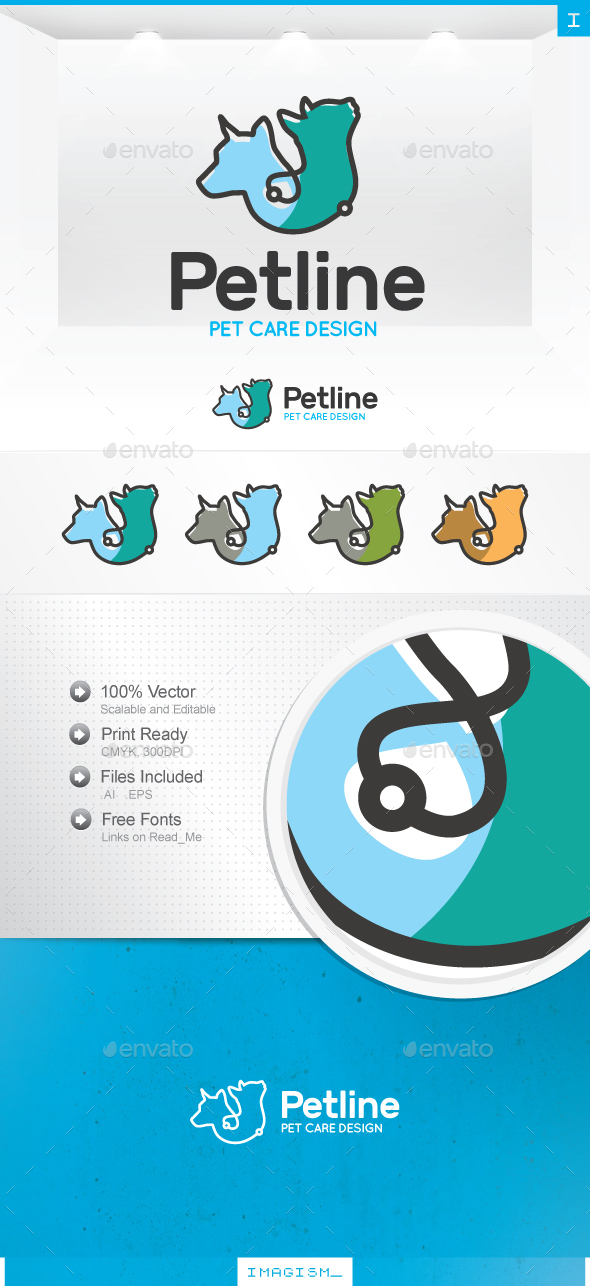 Pet Line - Animals Logo Templates