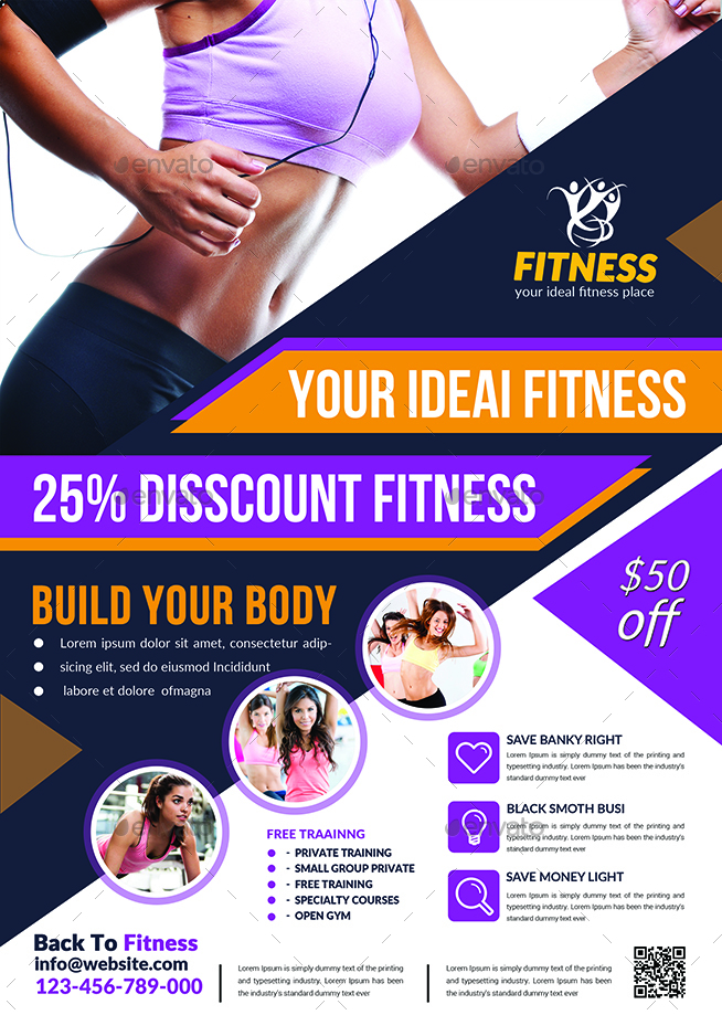 Fitness Flyer, Print Templates | GraphicRiver