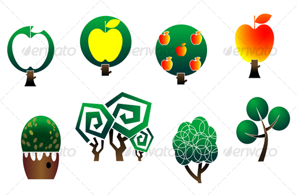 Set of trees - Decorative Vectors