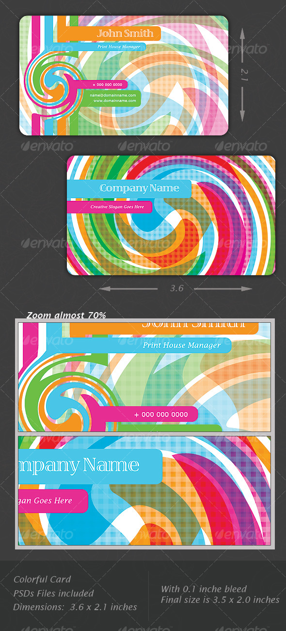 Colorful Delightful Card - Business Cards Print Templates