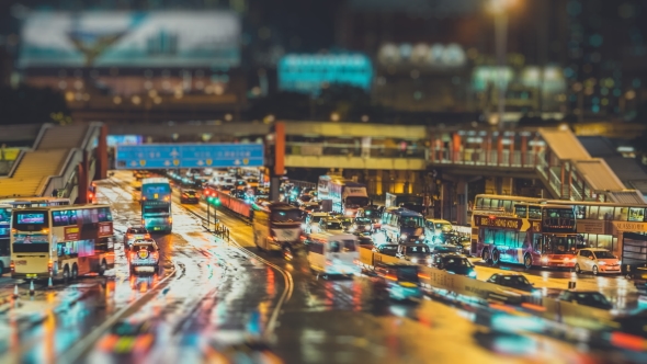 Night Traffic Jam In Big City alt