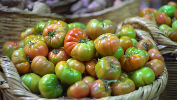 Natural  Tomatoes In Traditional Basket