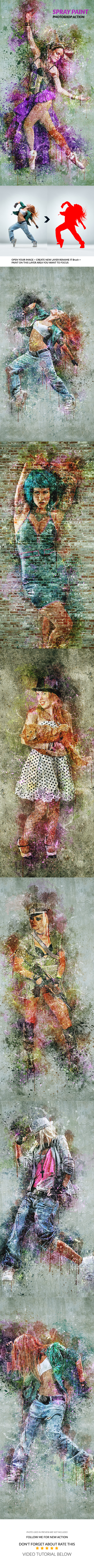 Spray Paint Photoshop Action - Photo Effects Actions