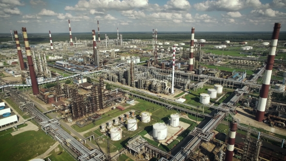 Aerial View Of Oil Refinery Plant alt