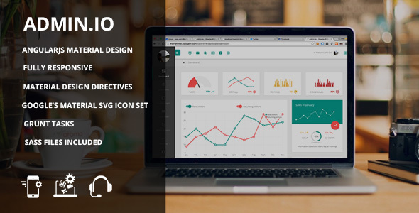 Fabulous Admin.io - Responsive Material Design Dashboard