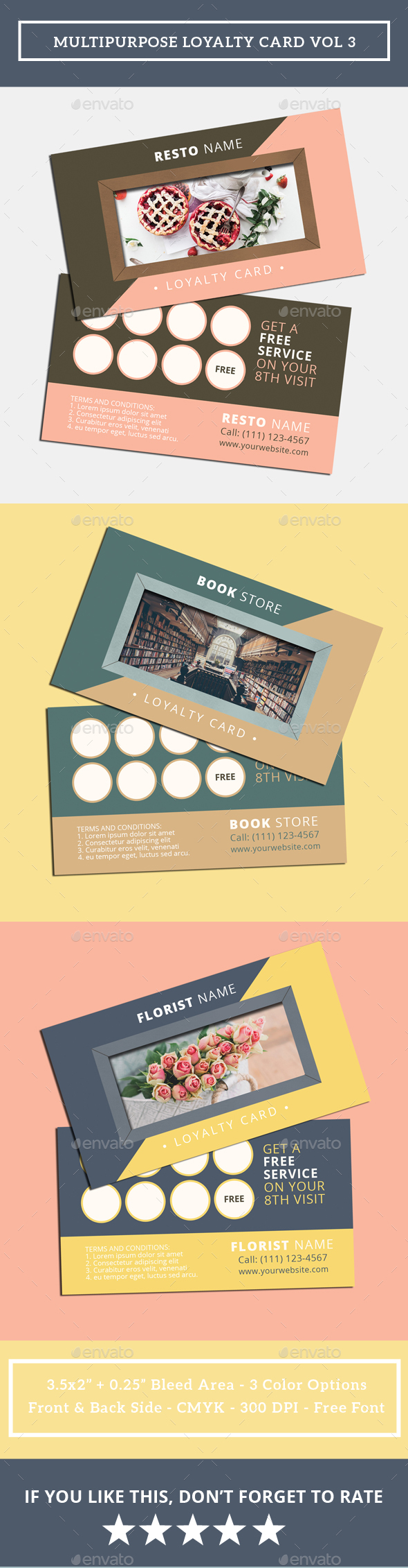 Multipurpose Loyalty Card Vol 3 - Loyalty Cards Cards & Invites