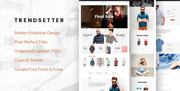 Trendsetter - e-Commerce PSD template - Shopping Retail