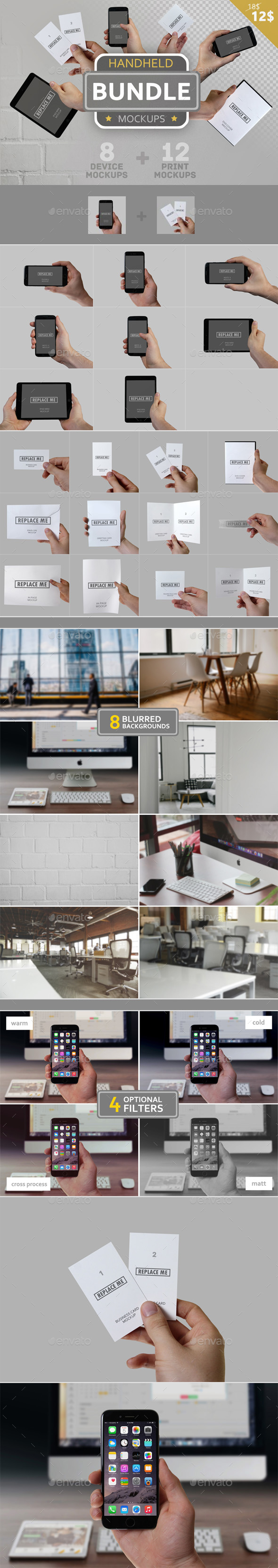 Handheld Mockups Bundle - Miscellaneous Product Mock-Ups