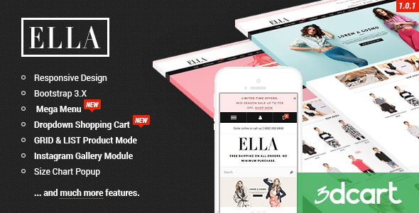 Download ELLA - Responsive 3dCart Template nulled version