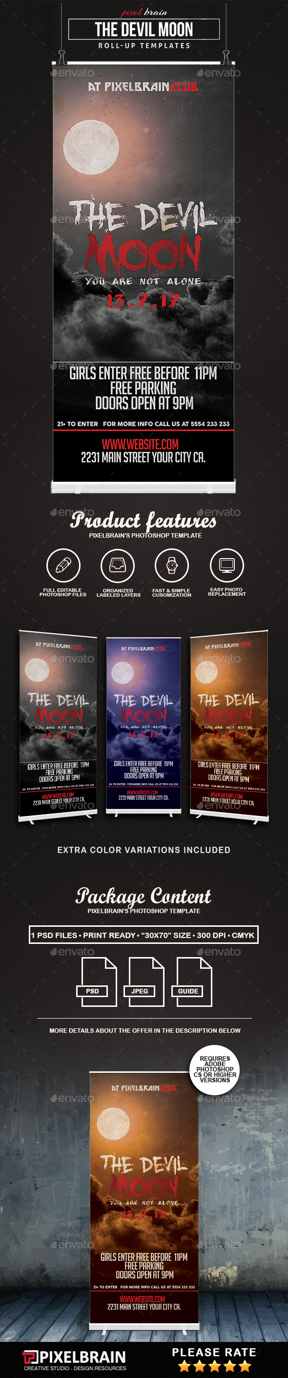 The Devil Moon Roll-Up Templates Vol. 2 - Signage Print Templates