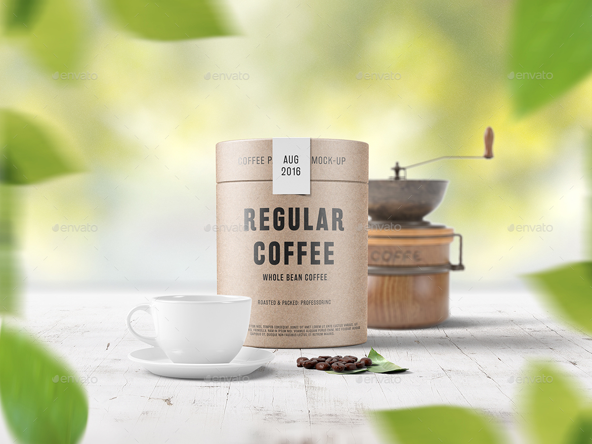 Download Paper Tube Coffee Packaging Mock-Up Set 2 by professorinc | GraphicRiver