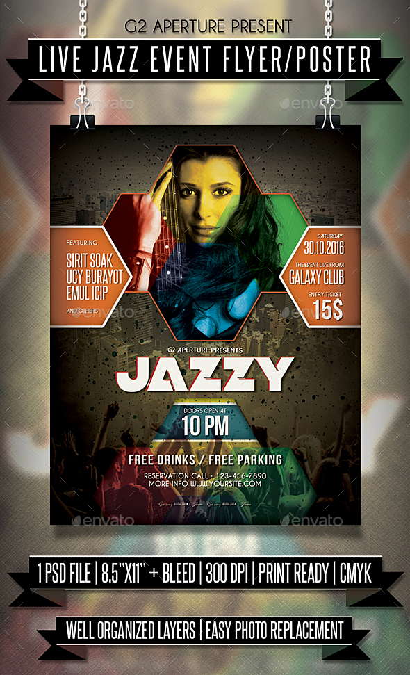 Live Jazz Event Flyer / Poster by Martini50s GraphicRiver