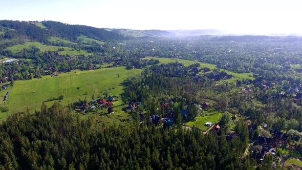 Green Montains Valley Aerial View