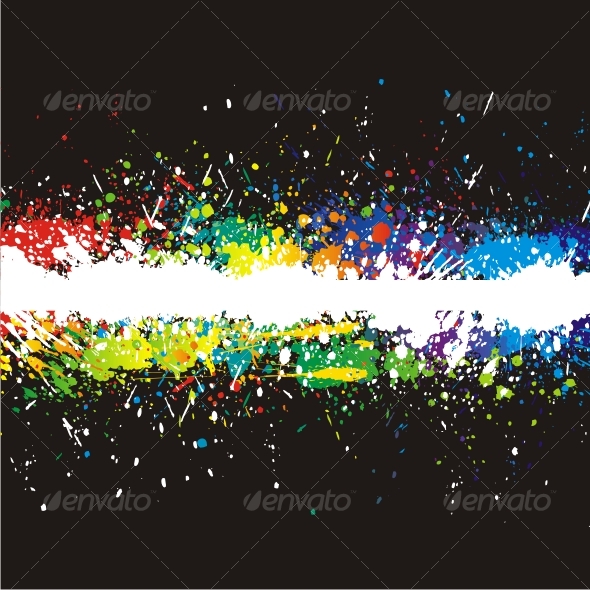 Color paint splashes. Gradient vector background - Backgrounds Decorative