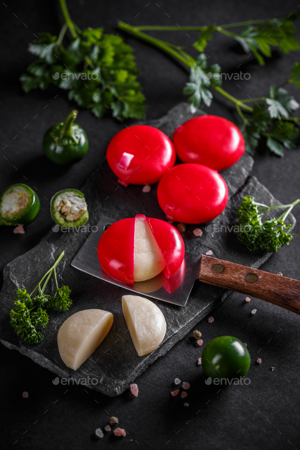 Cheese covered with red wax Stock Photo by grafvision | PhotoDune