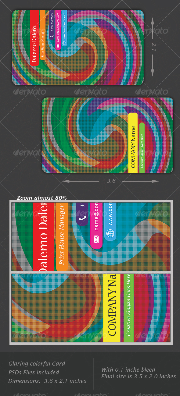 Glaring Colorful Card - Business Cards Print Templates