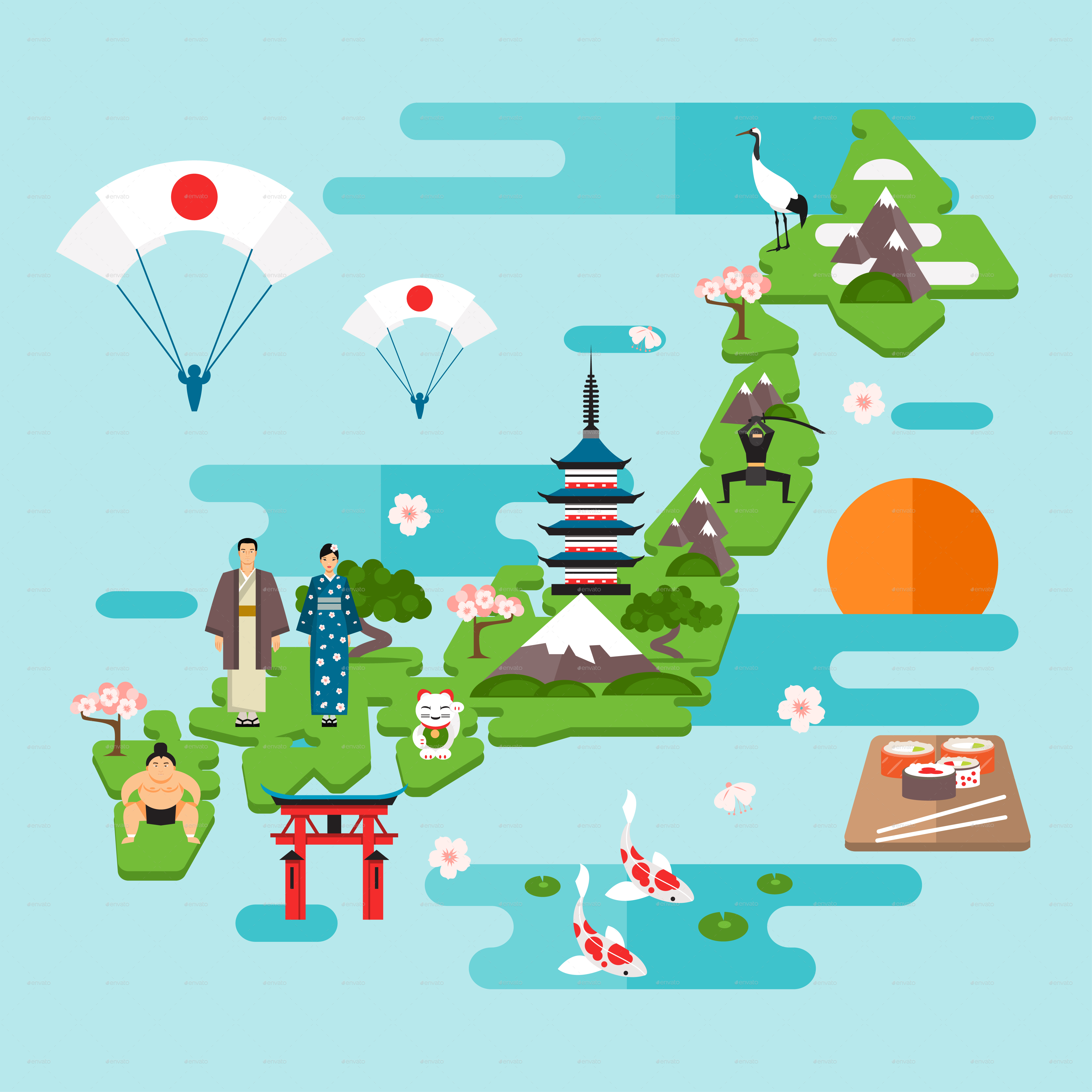 Infographics About Japan by artbesouro | GraphicRiver