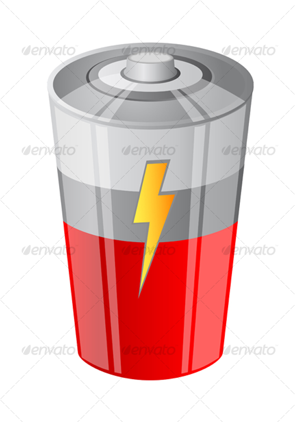 Glossy battery - Objects Vectors