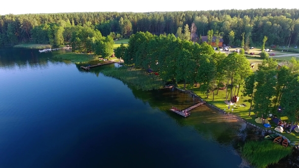 Beautiful Lake Aerial View