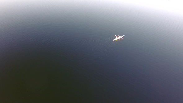 People Travel In Tourist Boat Over Lake