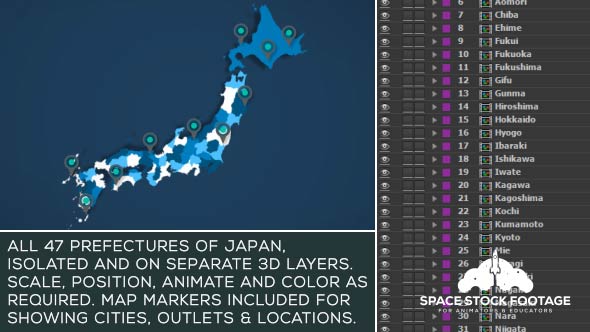 Japan Map Kit - VideoHive 17711358